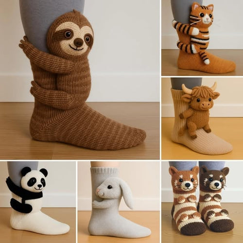 Cosy 3D Knit Animal Socks, Cute & Comfy for You or a Lovely Gift 💝