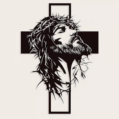 🎄✝️Metal Jesus and Cross Wall Art: Christian Home Decor