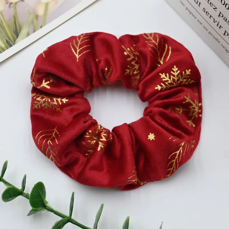 🎀 Velvet Christmas Hair Set 💫 | Gold Embroidered Headbands & Scrunchies | Large Size