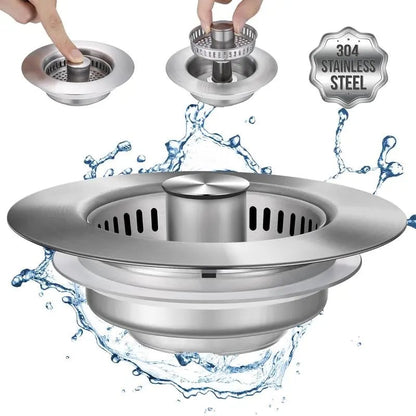 🔥Upgraded 3 in 1 Kitchen Sink Drain Strainer