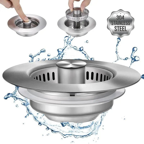 🔥Upgraded 3 in 1 Kitchen Sink Drain Strainer