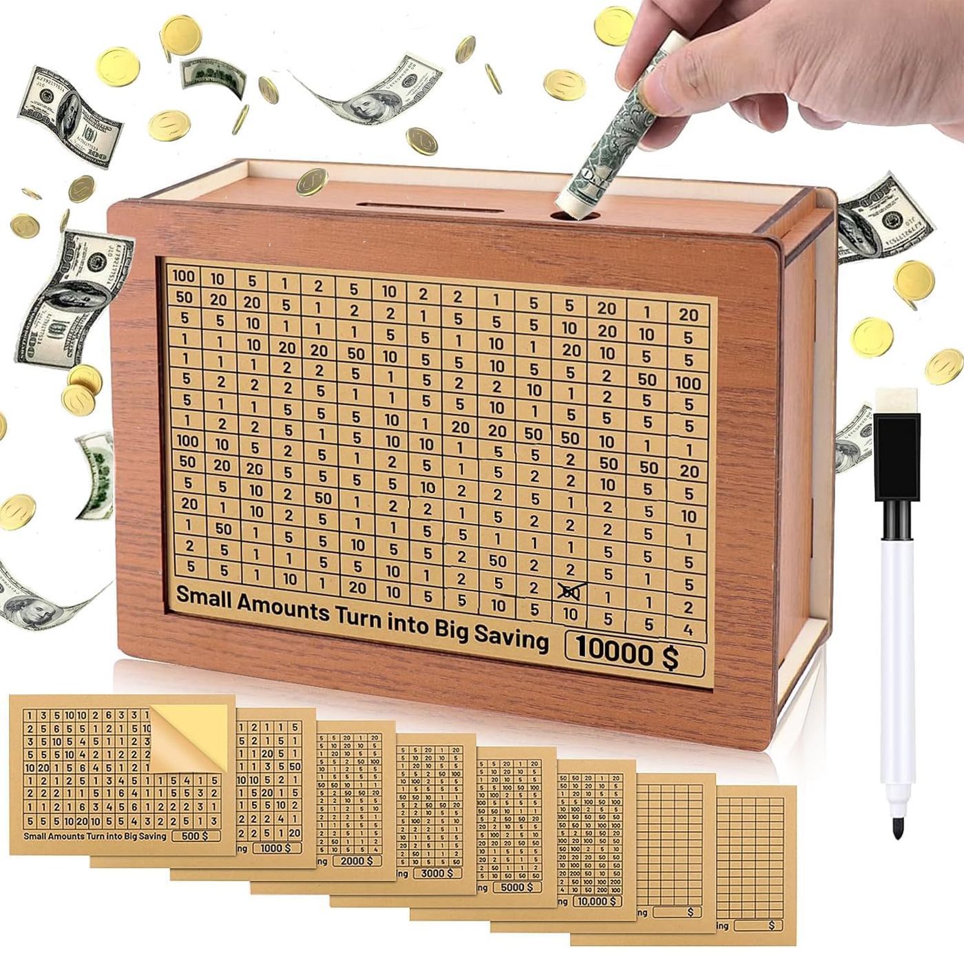 🔥Cash Vault Wooden Savings Box🎁