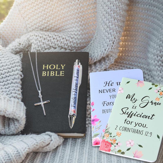✝️ Uplifting Faith Gift: Bible Verse Pens & Notebook
