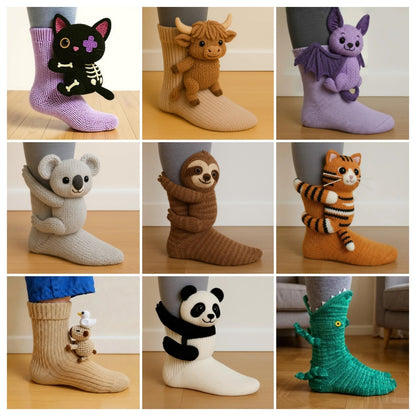 Cosy 3D Knit Animal Socks, Cute & Comfy for You or a Lovely Gift 💝