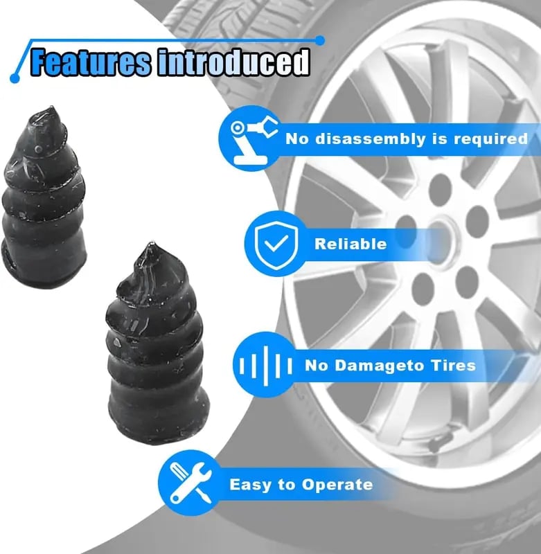 🔥Tire Repair Rubber Nail🚚Free Screwdriver Included