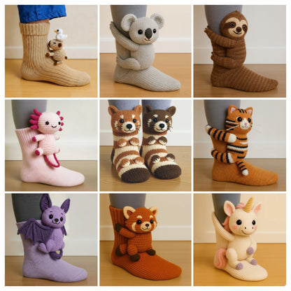 Cosy 3D Knit Animal Socks, Cute & Comfy for You or a Lovely Gift 💝