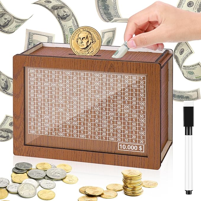 🔥Cash Vault Wooden Savings Box🎁