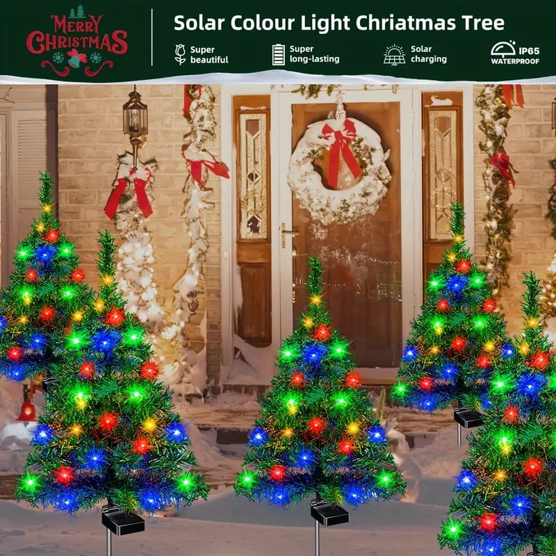 🌟 Solar Christmas Tree Lights 🎄 | Outdoor Garden & Lawn Decor