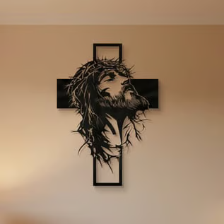 🎄✝️Metal Jesus and Cross Wall Art: Christian Home Decor