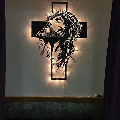 🎄✝️Metal Jesus and Cross Wall Art: Christian Home Decor