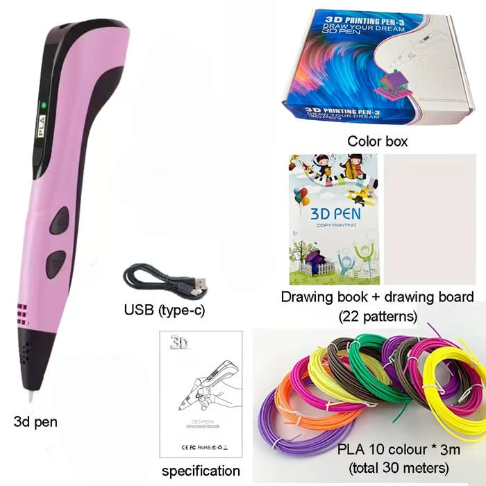 🏆NEW 3D Printing Pen 3d Pen Set for Kids Chidren Child's Birthday Christmas Creative DIY Gift LCD Display with PLA Filament
