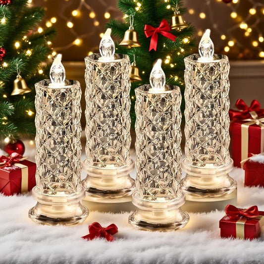 ✨🕯️LED Crystal Candle Lights 🌈Battery Operated
