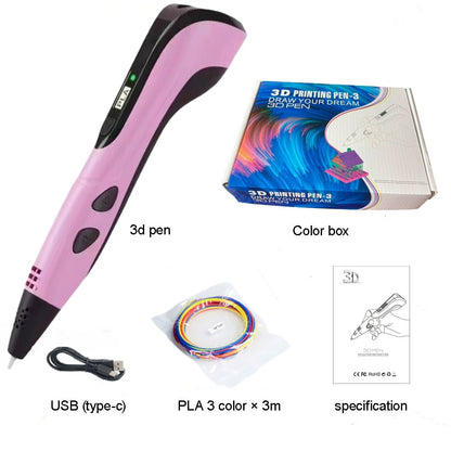🏆NEW 3D Printing Pen 3d Pen Set for Kids Chidren Child's Birthday Christmas Creative DIY Gift LCD Display with PLA Filament