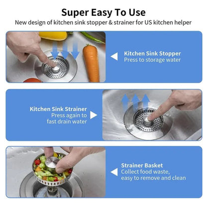 🔥Upgraded 3 in 1 Kitchen Sink Drain Strainer