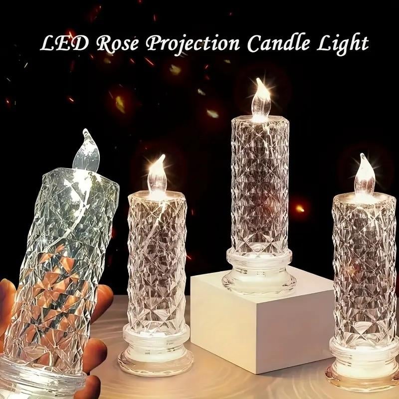 ✨🕯️LED Crystal Candle Lights 🌈Battery Operated