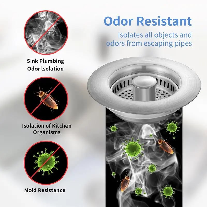 🔥Upgraded 3 in 1 Kitchen Sink Drain Strainer