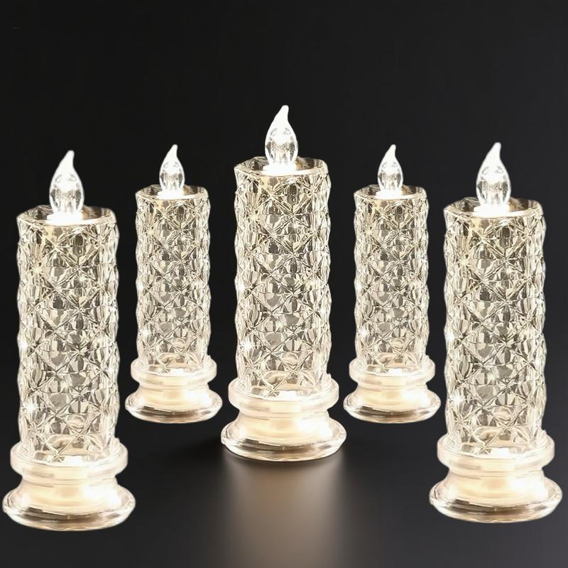 ✨🕯️LED Crystal Candle Lights 🌈Battery Operated