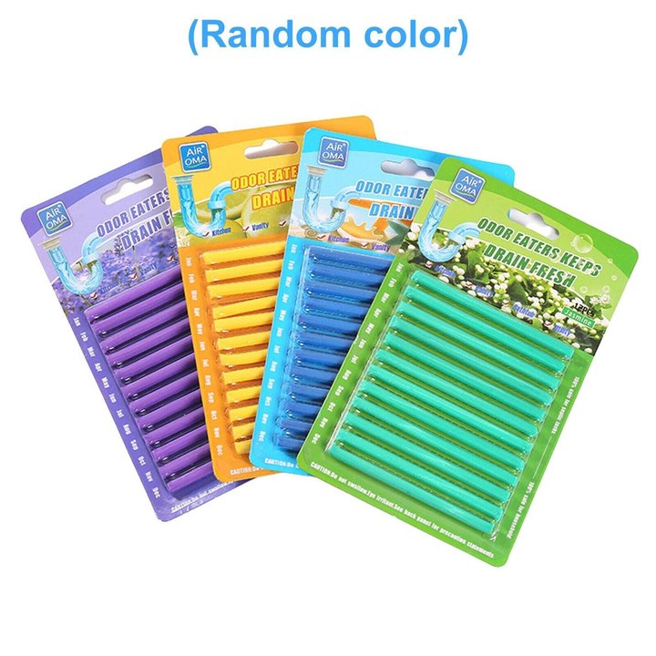 12/set Pipe Cleaning Sticks Oil Decontamination Kitchen Toilet Bathtub Drain Cleaneer