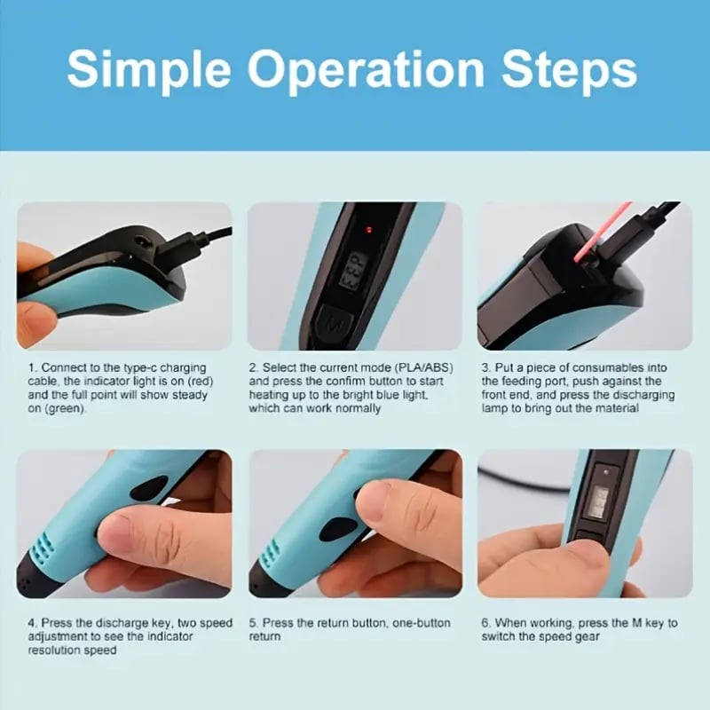 🏆NEW 3D Printing Pen 3d Pen Set for Kids Chidren Child's Birthday Christmas Creative DIY Gift LCD Display with PLA Filament