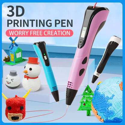 🏆NEW 3D Printing Pen 3d Pen Set for Kids Chidren Child's Birthday Christmas Creative DIY Gift LCD Display with PLA Filament