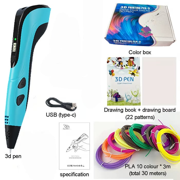 🏆NEW 3D Printing Pen 3d Pen Set for Kids Chidren Child's Birthday Christmas Creative DIY Gift LCD Display with PLA Filament