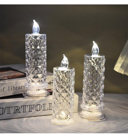 ✨🕯️LED Crystal Candle Lights 🌈Battery Operated